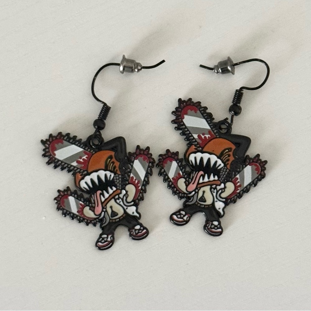 Anime official collectible chainsaw man earrings denji